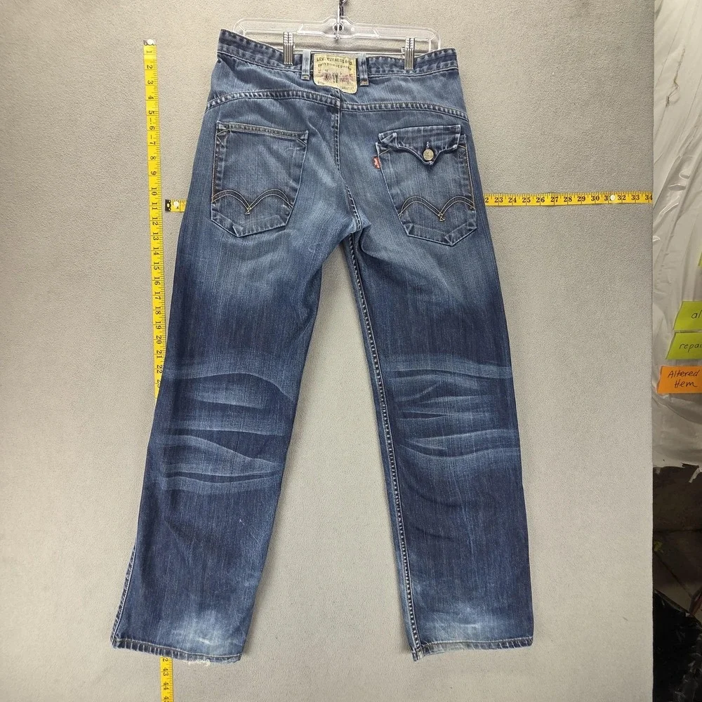 Vintage Levis Jeans Mens 31x32 Blue Two Horse Engineered Flap Pocket Honeycomb
